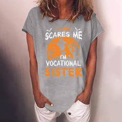 Halloween Print Casual Short Sleeve T-Shirt