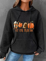 Halloween Pattern Comfortable Casual Panel Pocket Hoodie