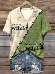 Good Witch Halloween Graphic V-Neck T-Shirt