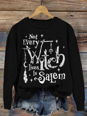 Not Every Witch Lives In Salem Halloween Washed Sweatshirt