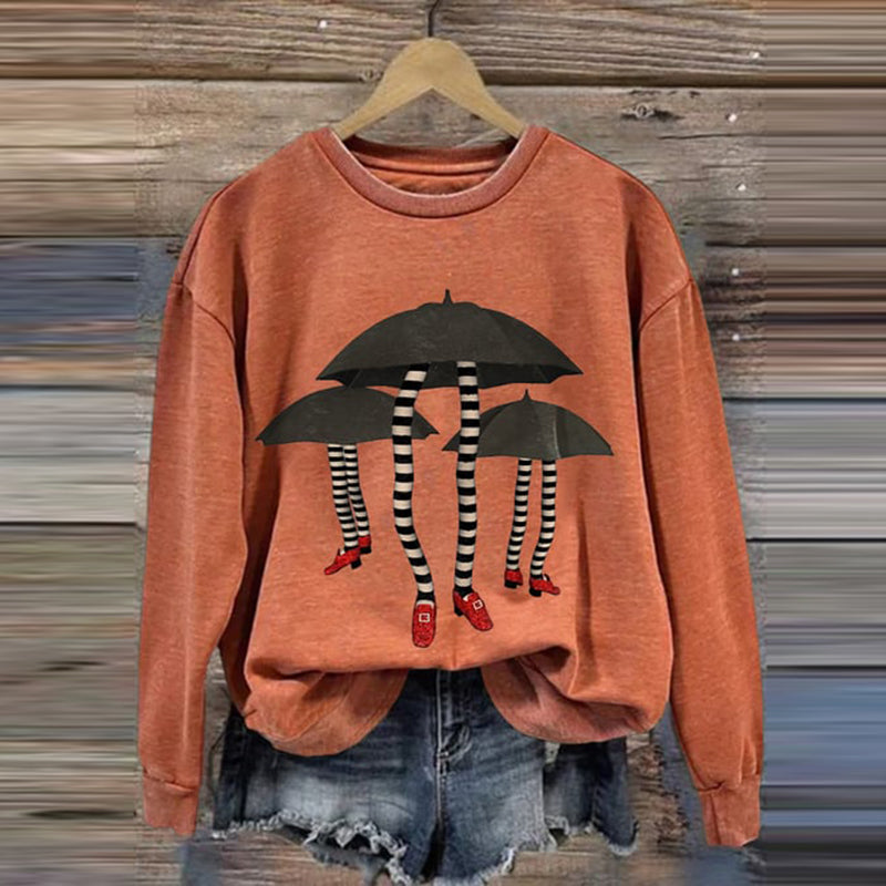 Women's Halloween Witch Print Casual Sweatshirt