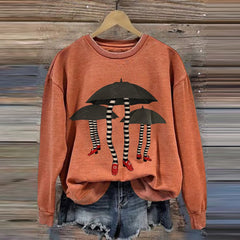 Women's Halloween Witch Print Casual Sweatshirt