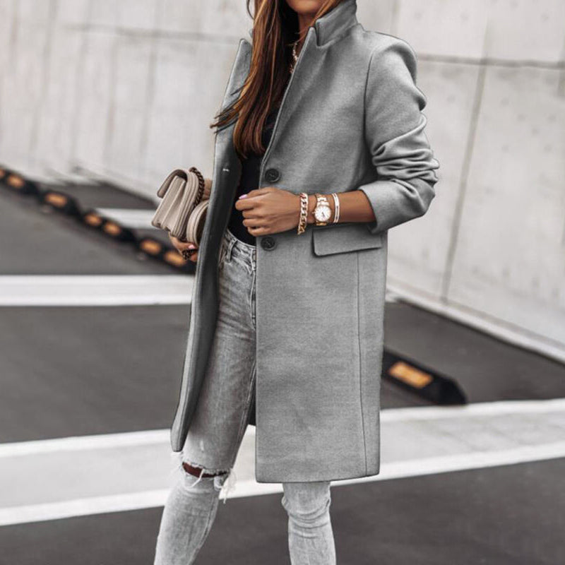 Simple Long Sleeve Button Nizi Jacket