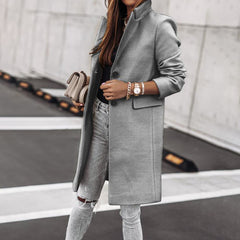 Simple Long Sleeve Button Nizi Jacket