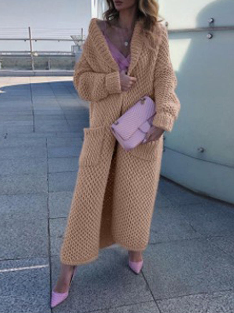 Casual Loose Hooded Knitted Cardigan