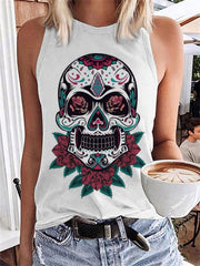 Day Of The Dead Sugar Skull Art Tank Top