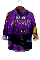 Men's Halloween Print Long Sleeve Shirt