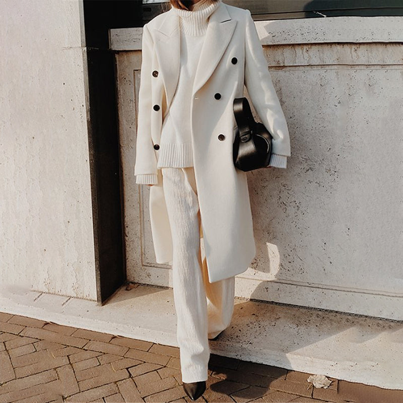 Fashion Solid Color Long Coat