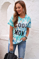 Women's COOL MOM Tie Dye Short Sleeve Tee