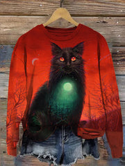 Halloween Black Cat Sweatshirt