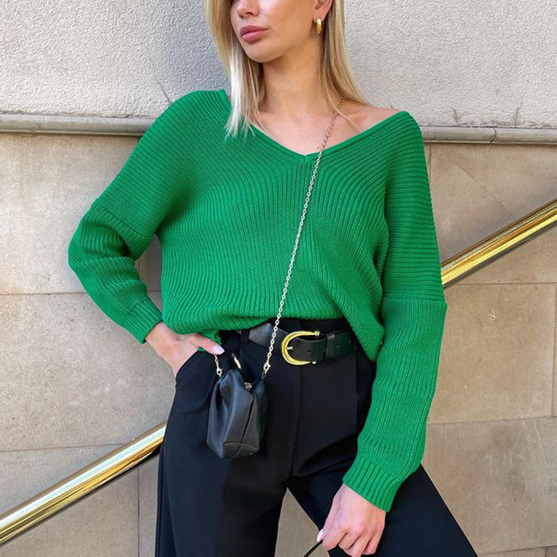 V-Neck Loose Sweater