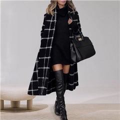 Medium Length Plaid Coat