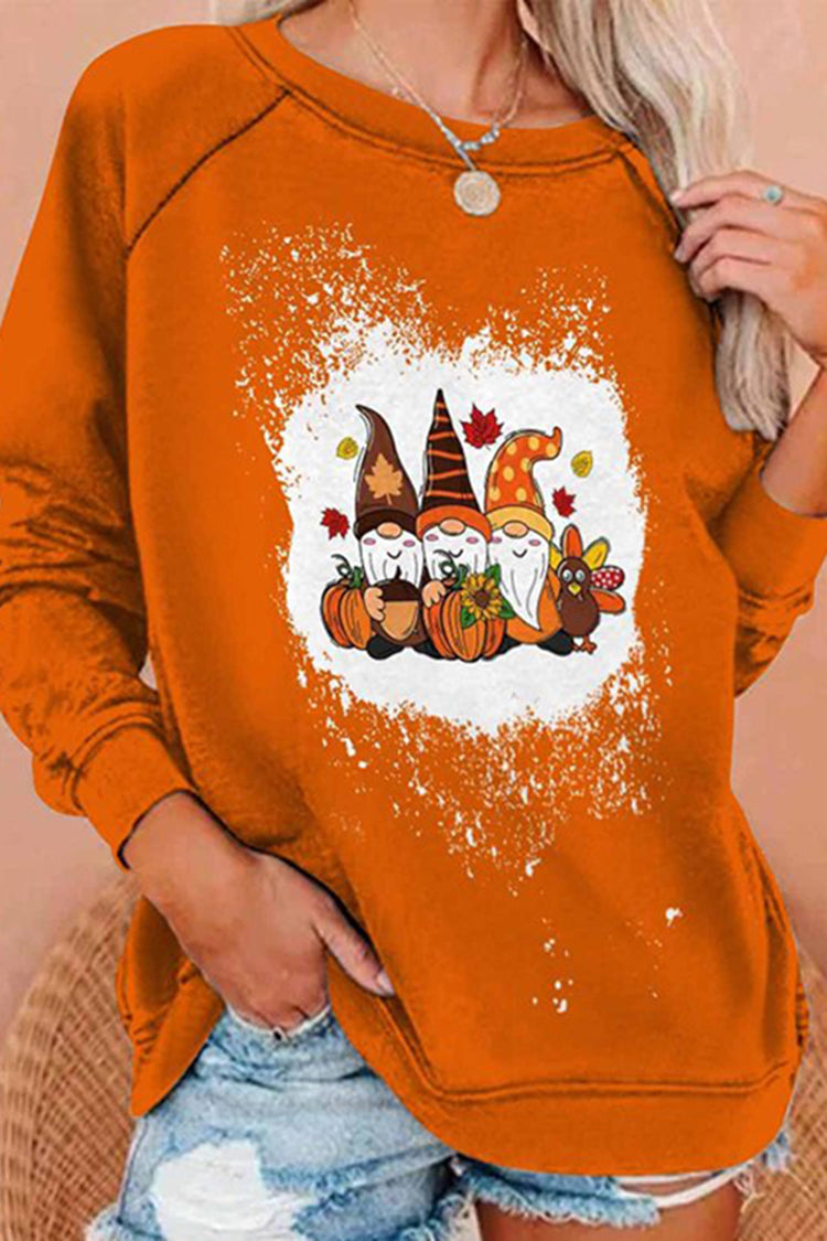 Casual Halloween Print Long Sleeve Sweatshirt