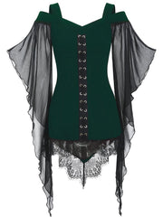 Halloween Gothic Lace Stitching Dress