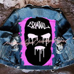 Halloween Print Long Sleeve Denim Jacket