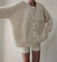 Fashionable loose V-neck sweater Cardigan