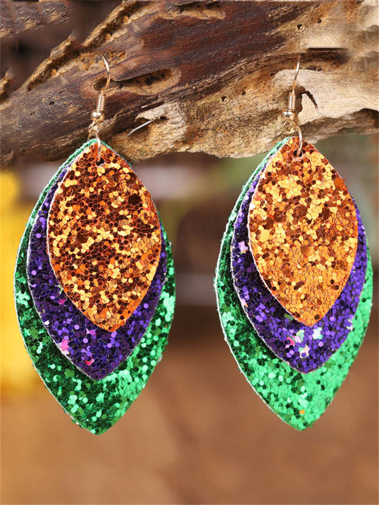 Halloween Three Colors Charmed Sequin Earrings