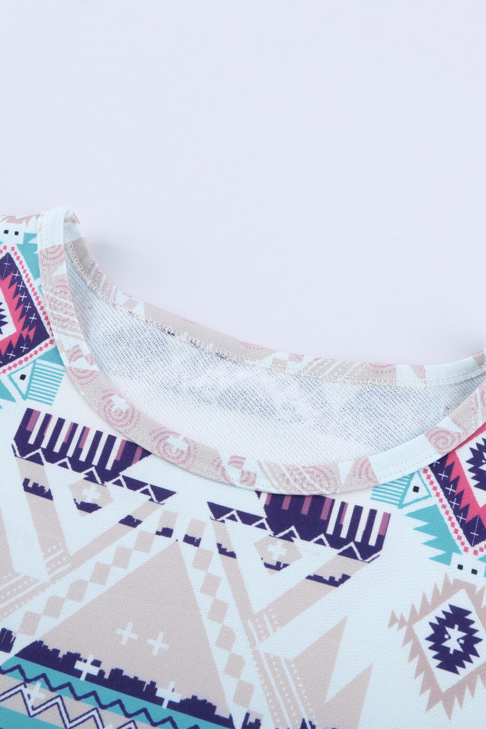 Women's Multicolor Rustic Tribal Front Pocket Long Sleeve Top