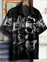 Men's Vintage Halloween Skull Print Shirt