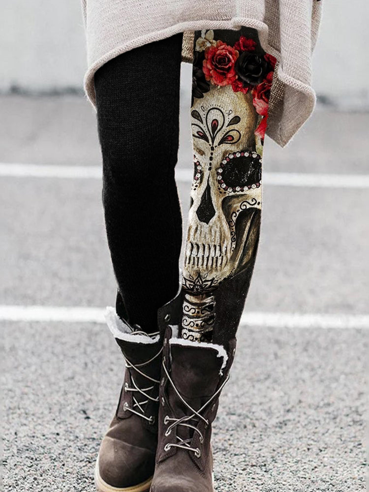 Day Of The Dead Sugar Skull Art Leggings