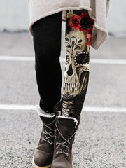 Day Of The Dead Sugar Skull Art Leggings