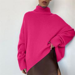 Turtleneck Sweater Solid Color Sweater