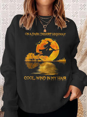 On A Dark Desert Highways Halloween Sweatshirt
