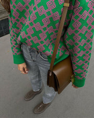 Chic on-trend jacquard sweater