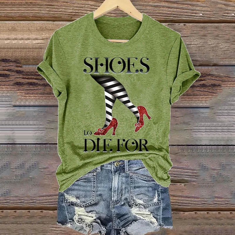Halloween Shoes To Die For Classic Ruby Red Shoes Art Vintage Washed T Shirt
