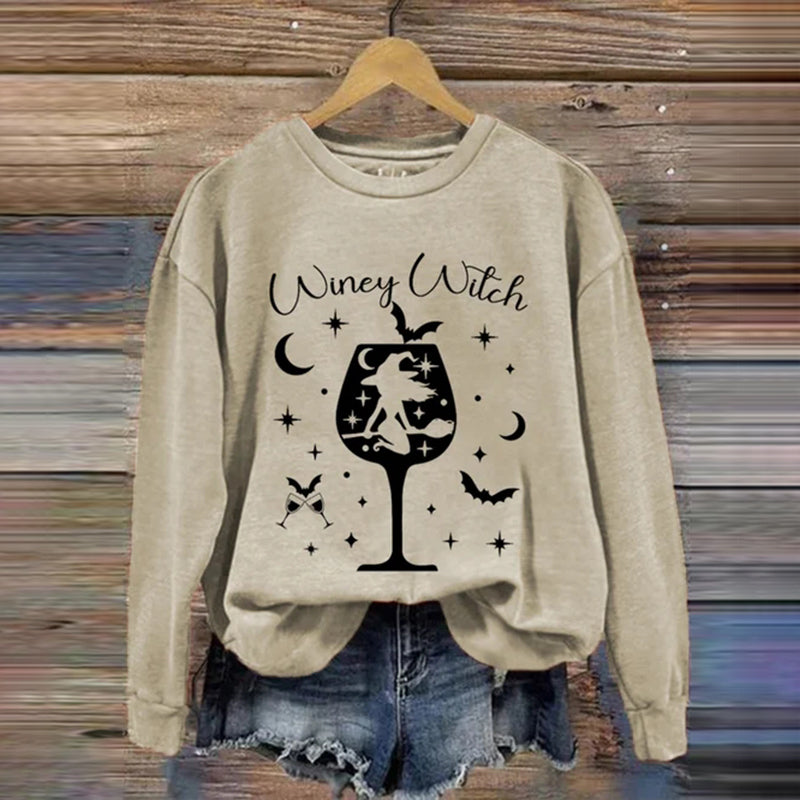 Funny Halloween Winey Witch Casual Sweatshirt