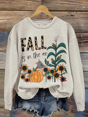 Women's Fall Is In The Air Print Casual Long Sleeve Sweatshirt