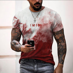 Men's Bloody I'm Fine Halloween Print T-Shirt