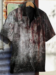 Men's Halloween Blood Stains Casual Printed Shirt