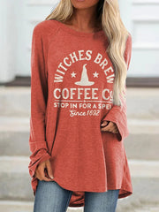 Witches Brew Coffee Co Stop In For A Spell Since 1692 Printed Tunic