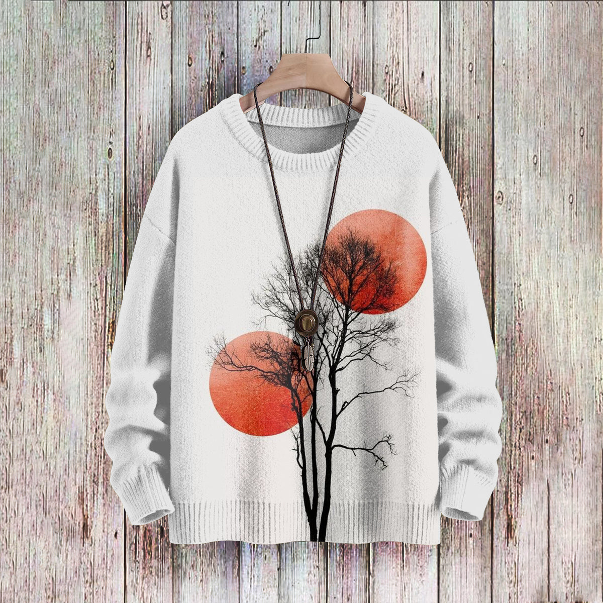Men's Vintage Japanese Dead Branches Art Cozy Sweater