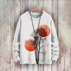 Men's Vintage Japanese Dead Branches Art Cozy Sweater