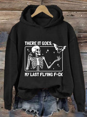 Halloween There It Goes My Last Flying F*ck Print Crew Neck Hoodie