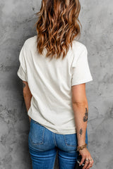 Women's Leopard Skull Graphic White T Shirt