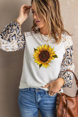 Women's Sunflower Graphic Animal Top