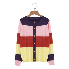 Casual Striped Knitted Cardigan