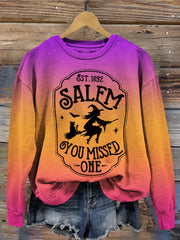 Salem You Missed One Funny Halloween Washed Sweatshirt