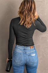 Women's Mock Neck Ribbed Knit Top