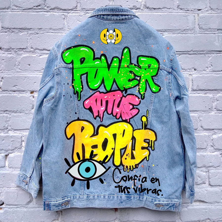 Halloween Print Long Sleeve Denim Jacket