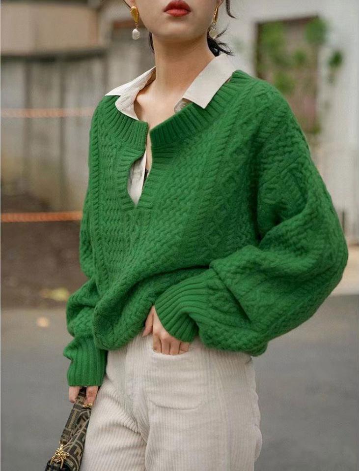 Soft Waxy Gentle Wind Twist Knit Sweater
