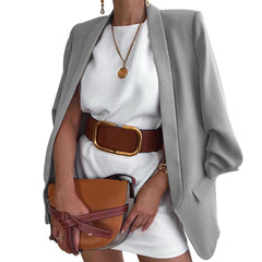 Fashion Solid Color Lapel Blazer