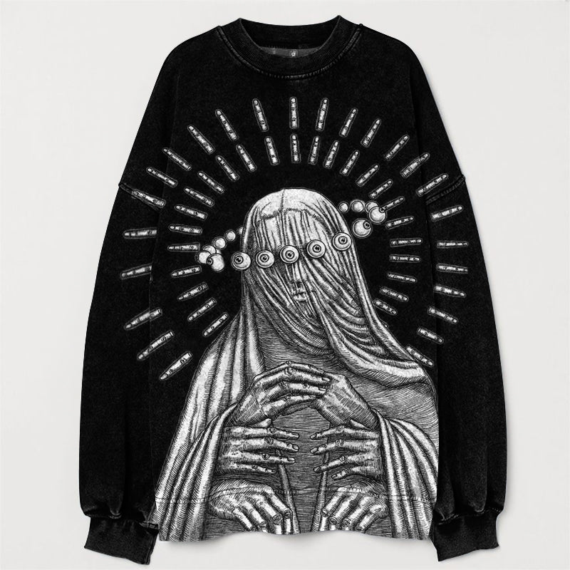 Dark Angel Halloween Art Crew Neck Sweatshirt