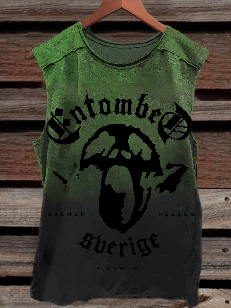 Scary Ghost Face Halloween Gothic Art Men's Tank Top