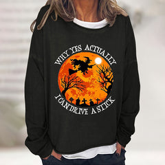 Spooky Witch Round Neck Sweatshirt