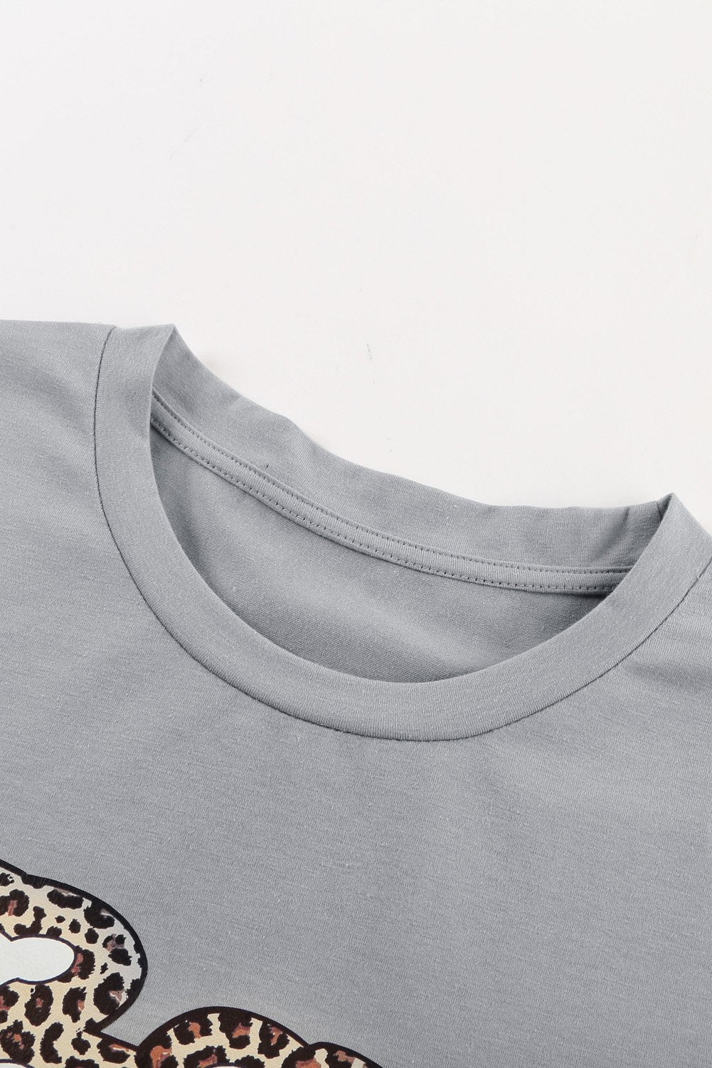 Women's Casual Gray Short Sleeve Faith Over Fear Graphic Tee
