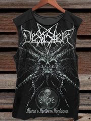 Desaster Skull Black Metal Print Men's Tank Top